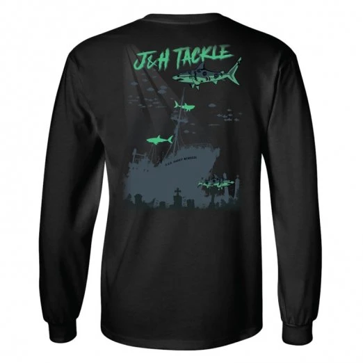 J&H Tackle Zombie Shark Long Sleeve T-Shirt 4 J&H Tackle Zombie Shark Long Sleeve T-Shirt - Image 2